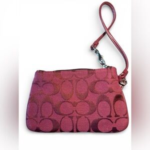 Coach Red Signature Wristlet Vintage